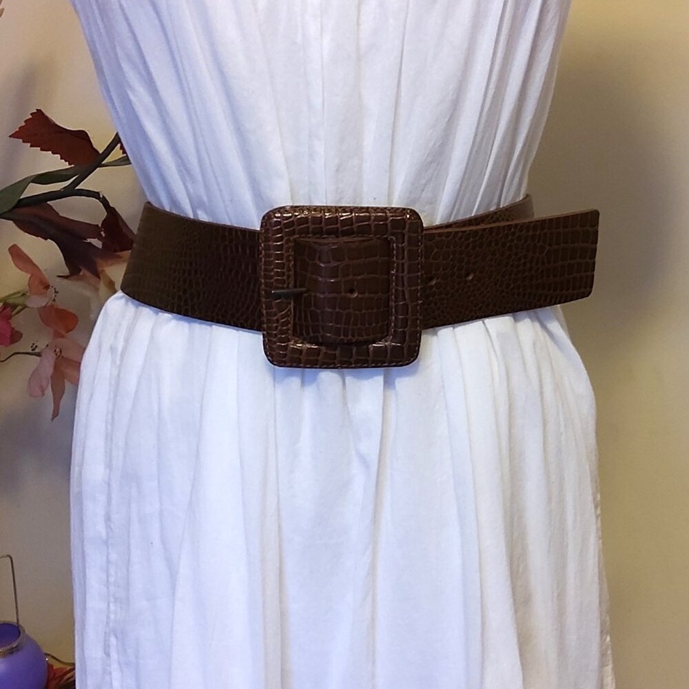 Vintage Nougat London Genuine Leather Belt Brown Classic Dress Belt Medium